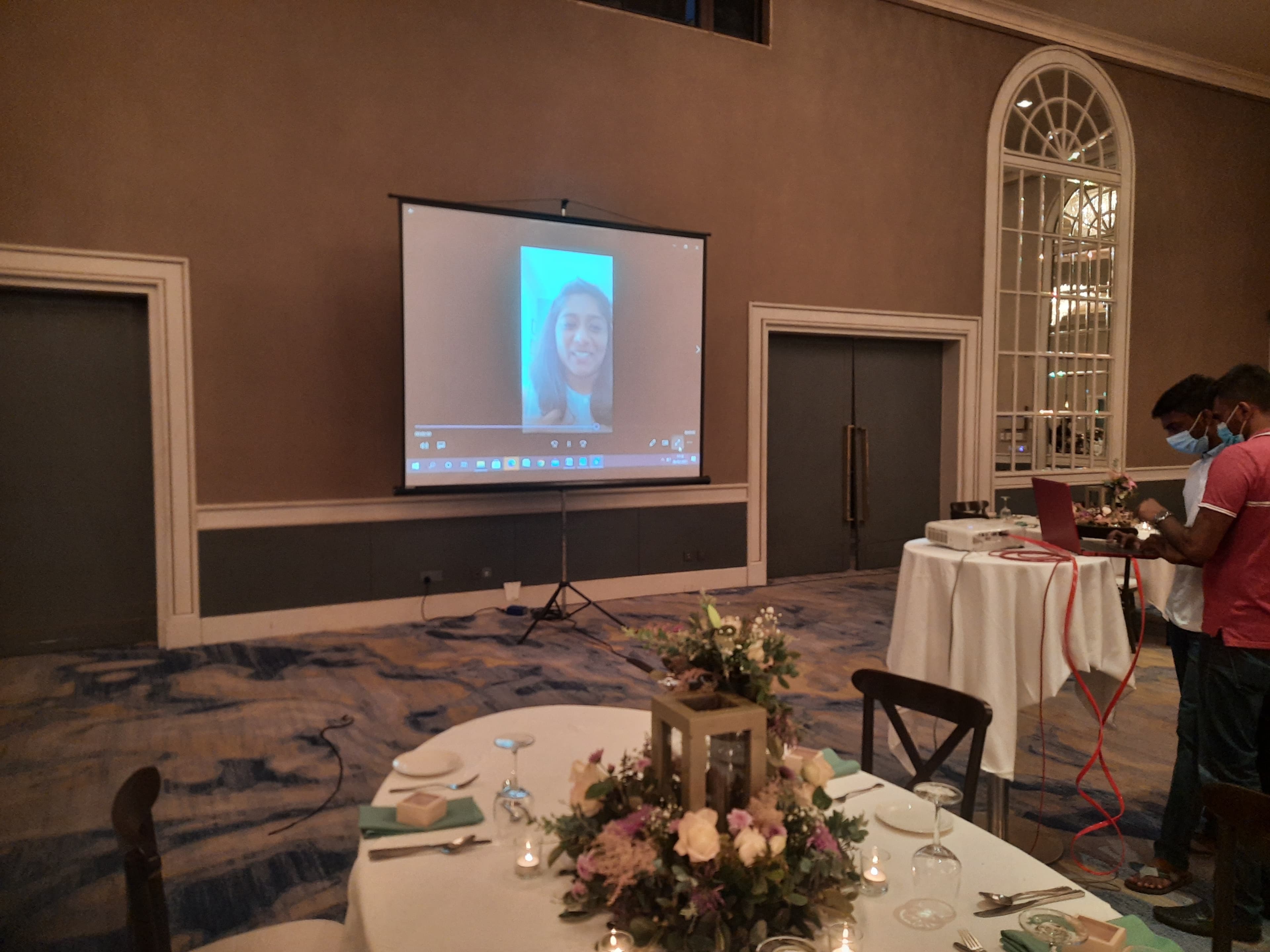 Tripod 8 x 8 Feet 1:1 Projector Screen in action 4
