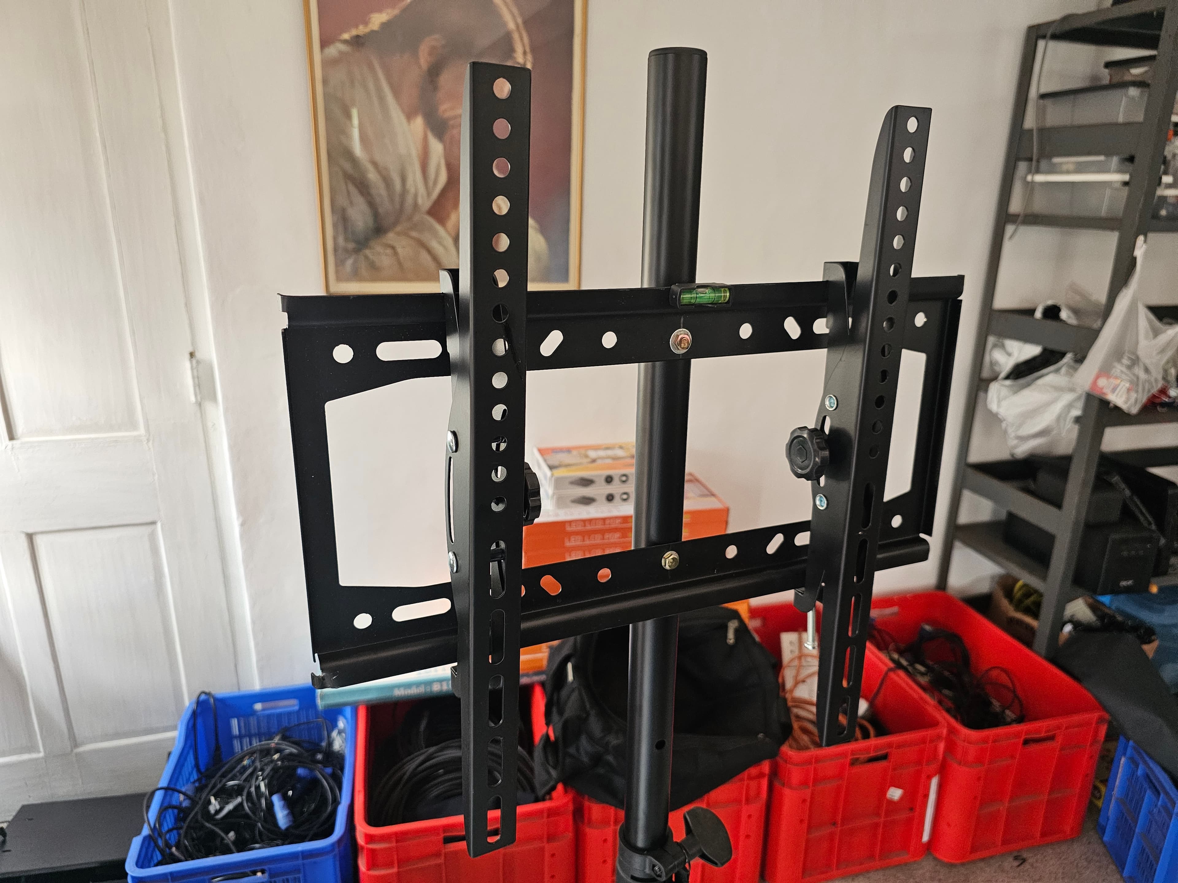 TV Tripod Stand Heavy Duty 43"-55" Setup in action 7