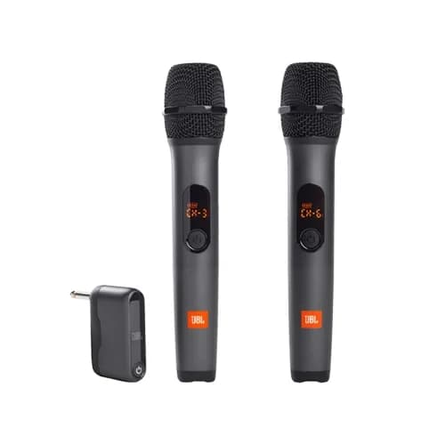 Rent the JBL PartyBox Dual Wireless Microphone System with two mics and receiver in Colombo from Rentitem.lk