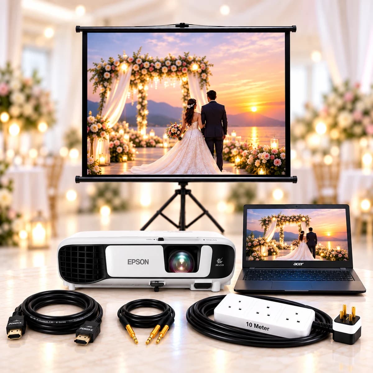 Rent the Charming Celebration Wedding Projector Package in Colombo from Rentitem.lk