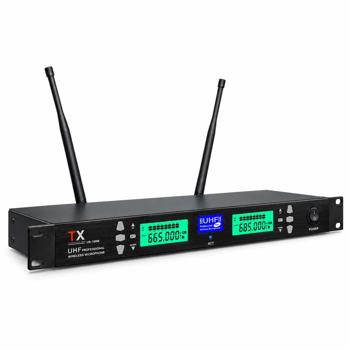 TX Dual Channel Wireless Mic Receiver — view 1