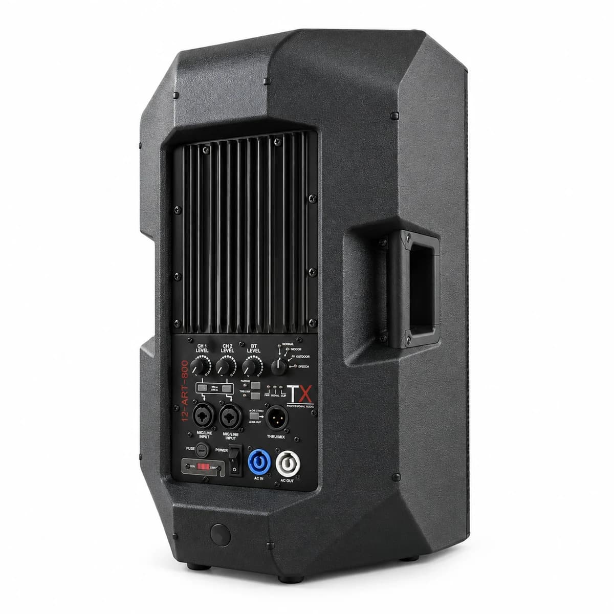 TX 800W 12-inch Active PA Speaker — rear angle