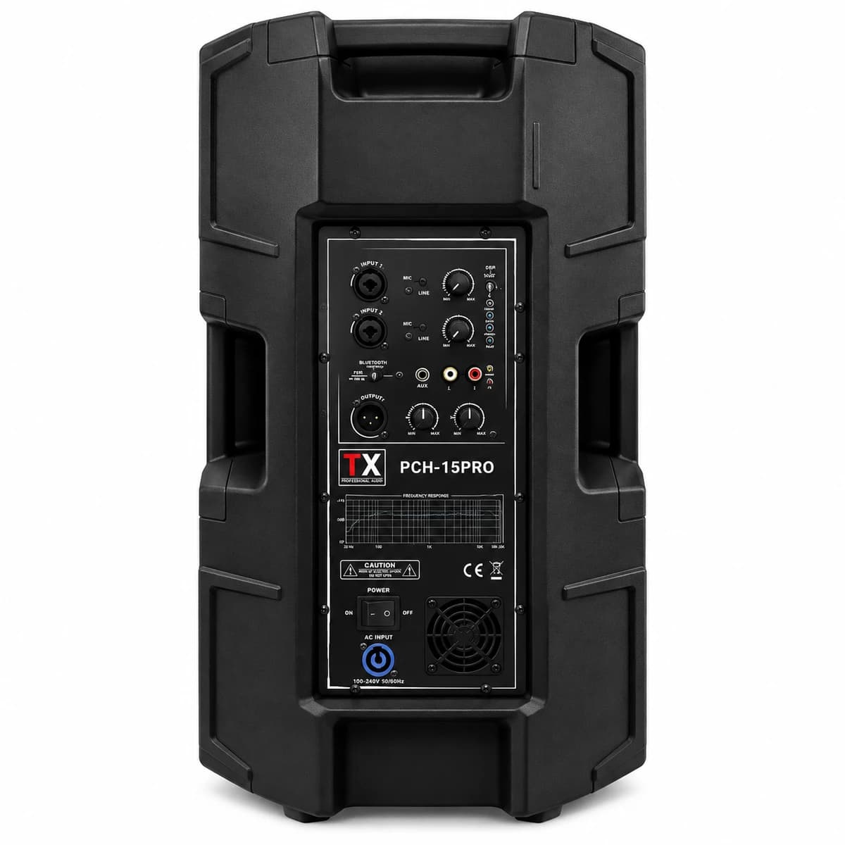 TX PCH-15 Pro 3-Way 15 inch Active Speaker System — rear panel