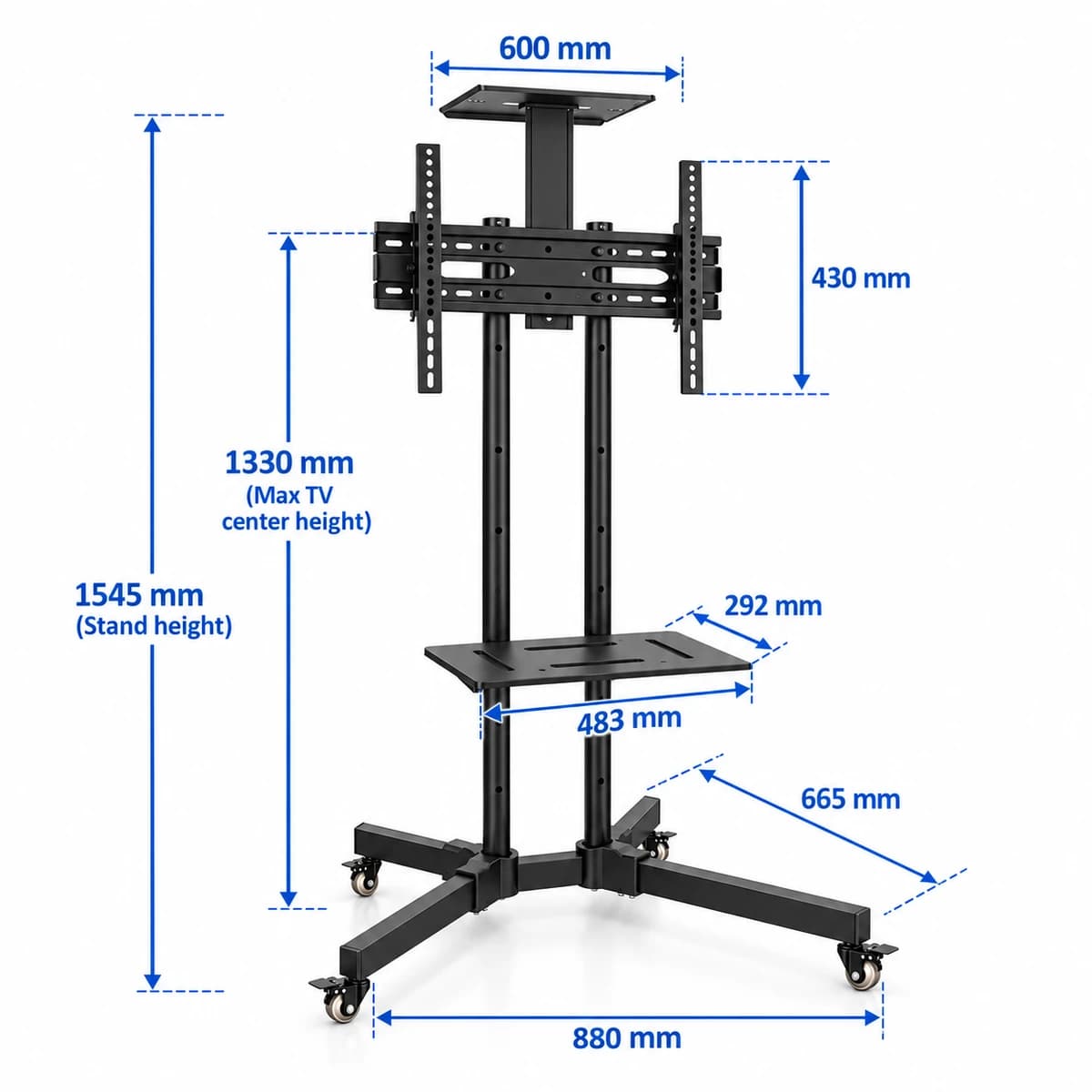 TV Tripod for rent - Trolly Movable Heavy Duty TV Stand… — view 3