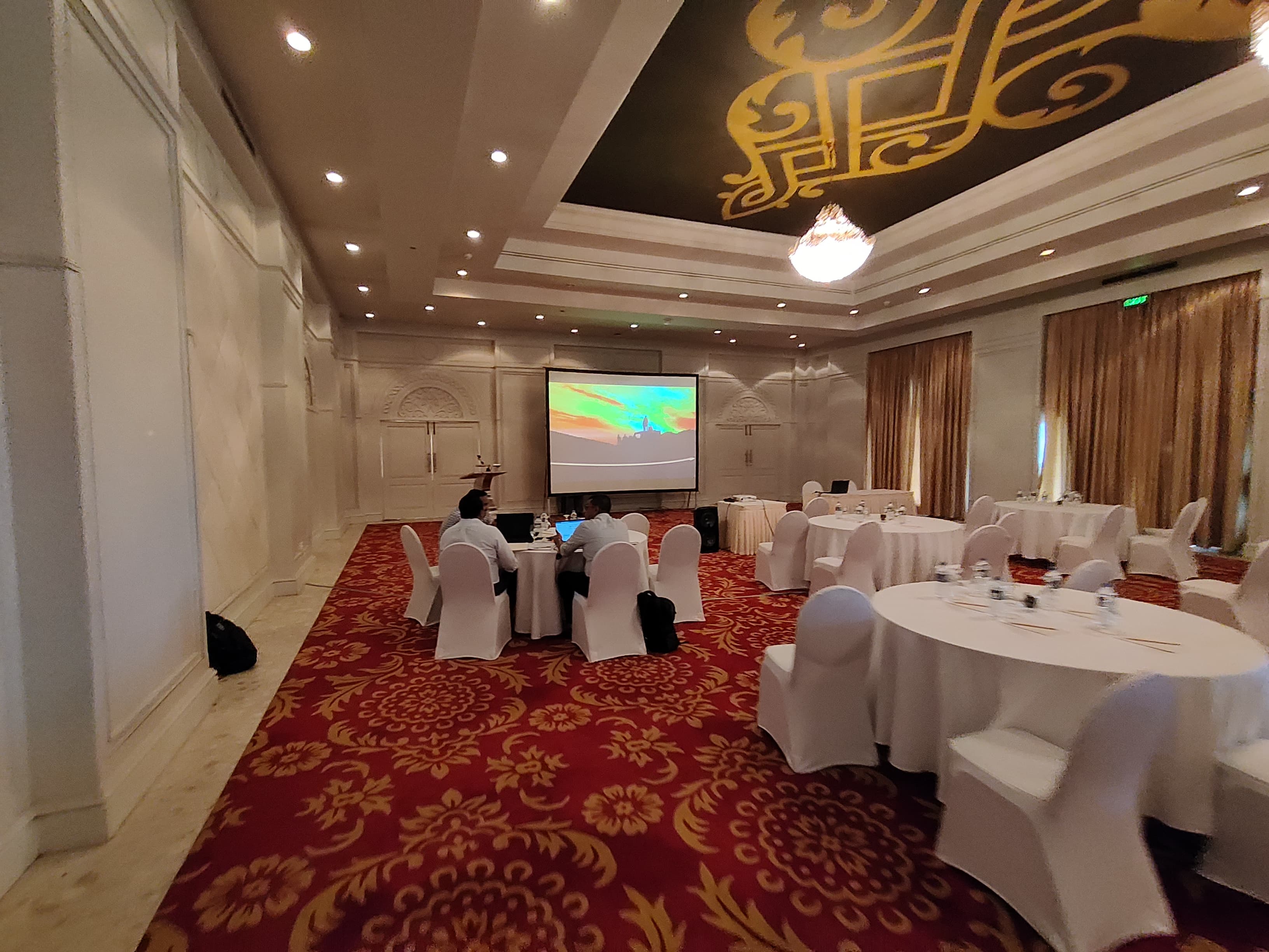 Fast Fold Projector Screen 12 x 9 Feet (Front & Rear) in action 12