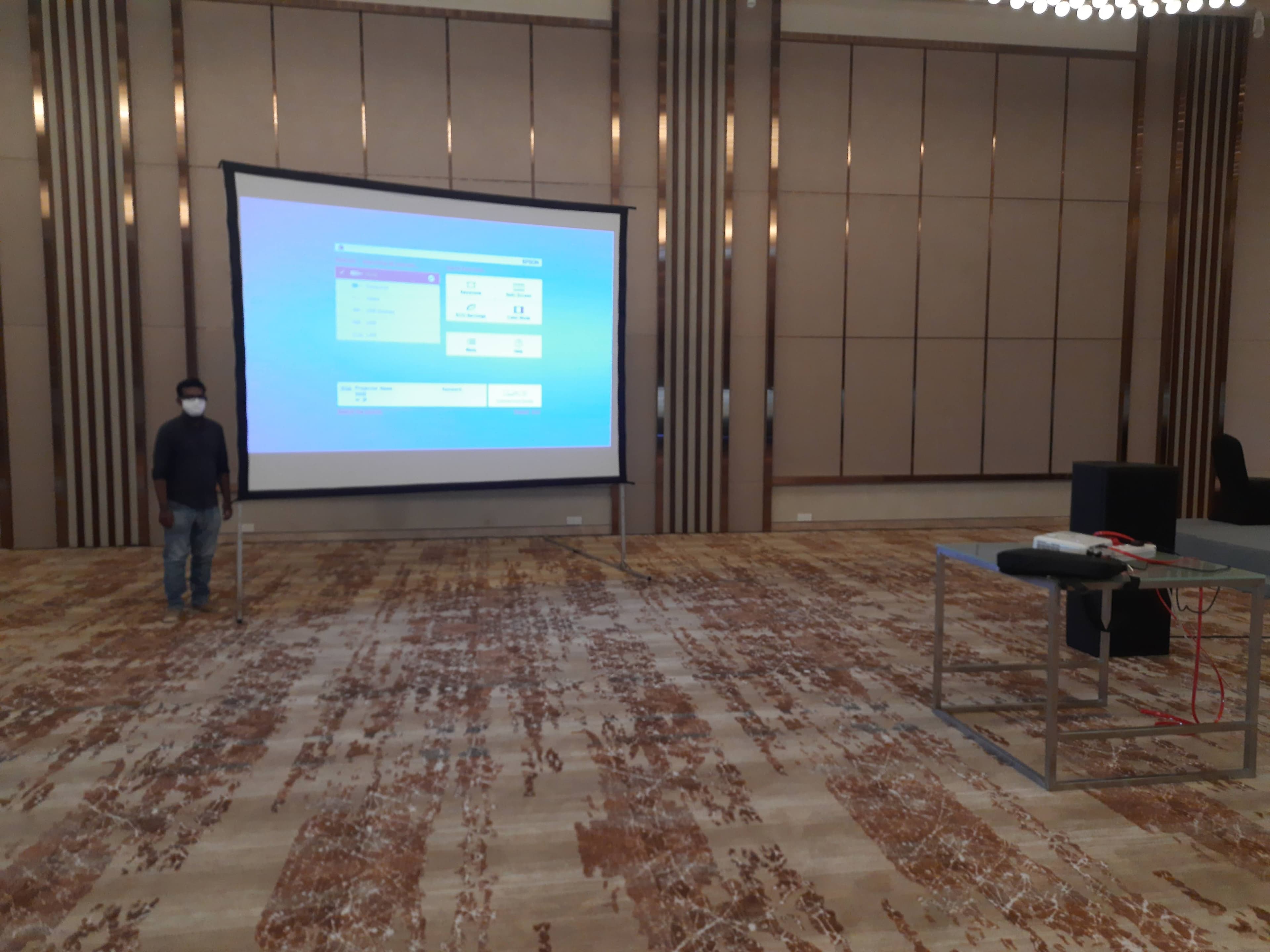 Fast Fold Projector Screen 12 x 9 Feet (Front & Rear) in action 3