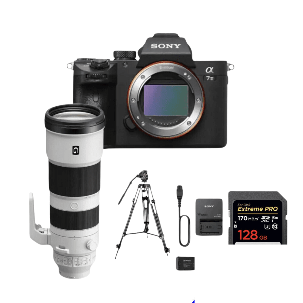 Sony A7iii Camera with 200-600mm f/5.6-6.3 Lense with Video Tripod - thumbnail 1