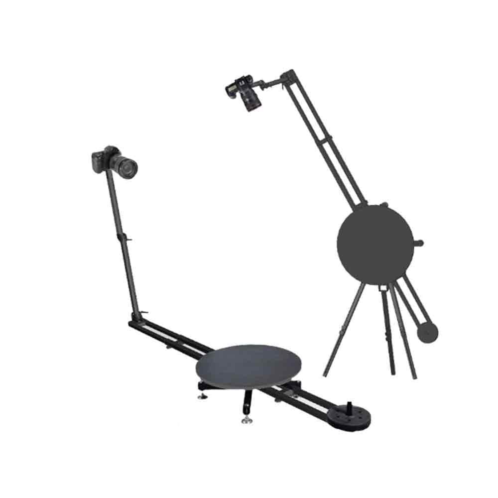 360 Photo Booth 2 in 1 Horizontal Vertical Stand Photography Panoramic Rotating Turntable - thumbnail 2