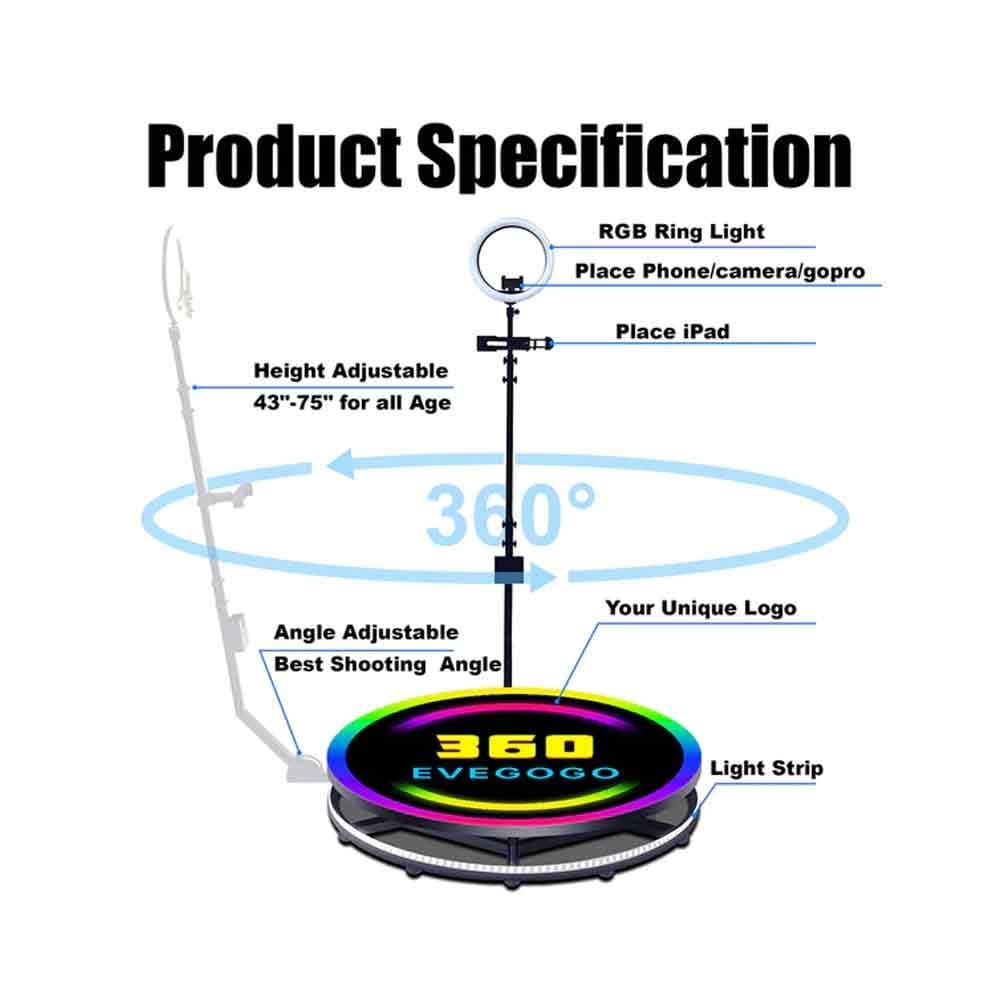 Rent 360 Video Booth Spinner 115cm Diameter in Sri Lanka - Videography from Rentitem.lk - thumbnail 2