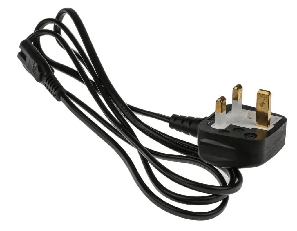Rent Power Cable (UK BS1363 plug to IEC C7 Figure-8) 0.5 m in Sri Lanka from Rentitem.lk - thumbnail 1