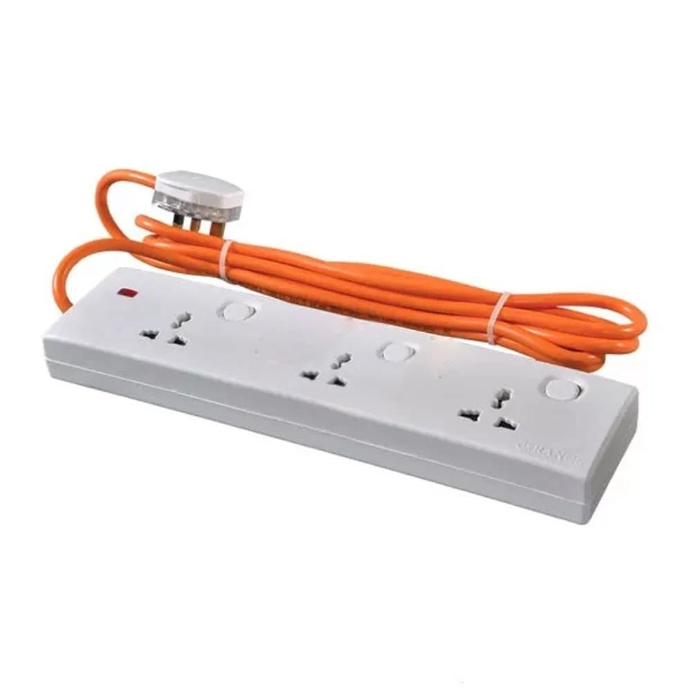 Rent Orange Power Extension Cord 5 Meter / 6 Socket in Sri Lanka - Sounds from Rentitem.lk - thumbnail 1