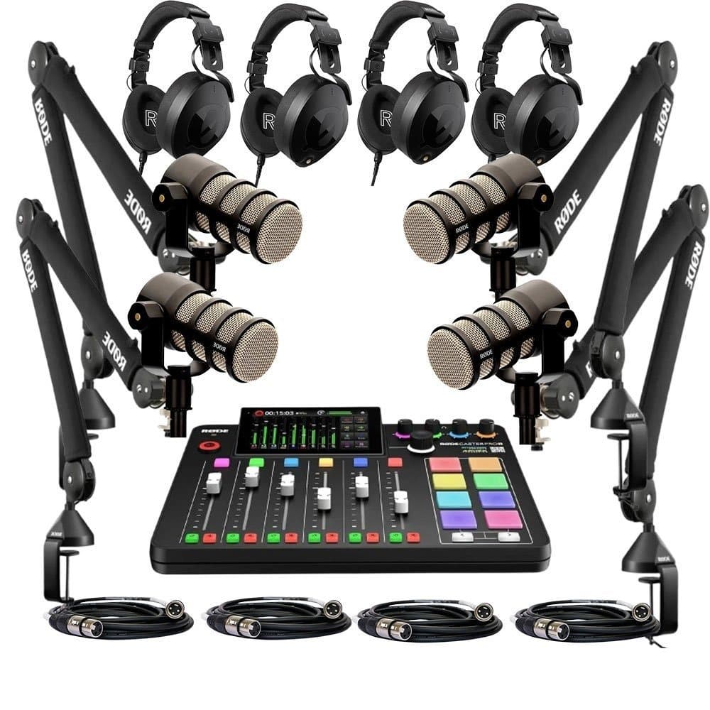 Rent Four Presenter Pod Microphone Podcasting rental package in Sri Lanka - Podcast Packages from Rentitem.lk