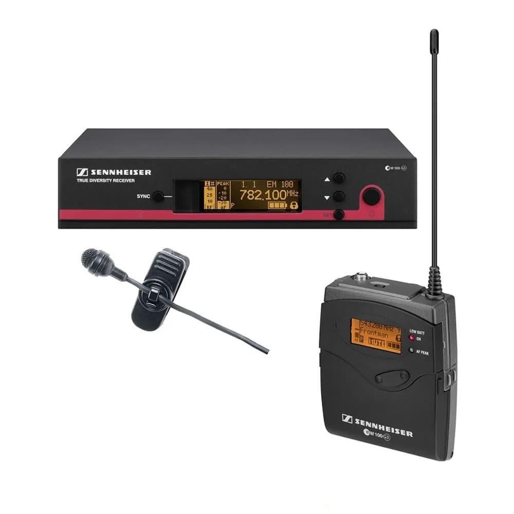 Sennheiser EW100 G3 Wireless Clip-on Microphone Setup for rent in Sri Lanka — partner Wonma Entertainment