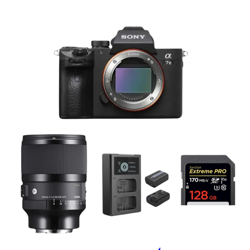 Sony A7iii Camera with 50mm f/1.4 Lense Setup