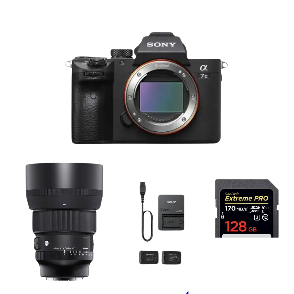 Sony A7iii Camera with 85mm f/1.4 Lense Setup