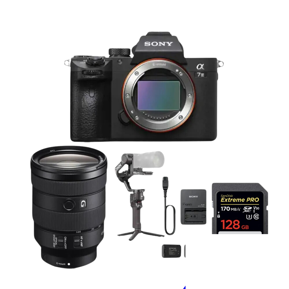 Sony A7iii Camera with 24-105mm f/4 Lense with Gimble Setup