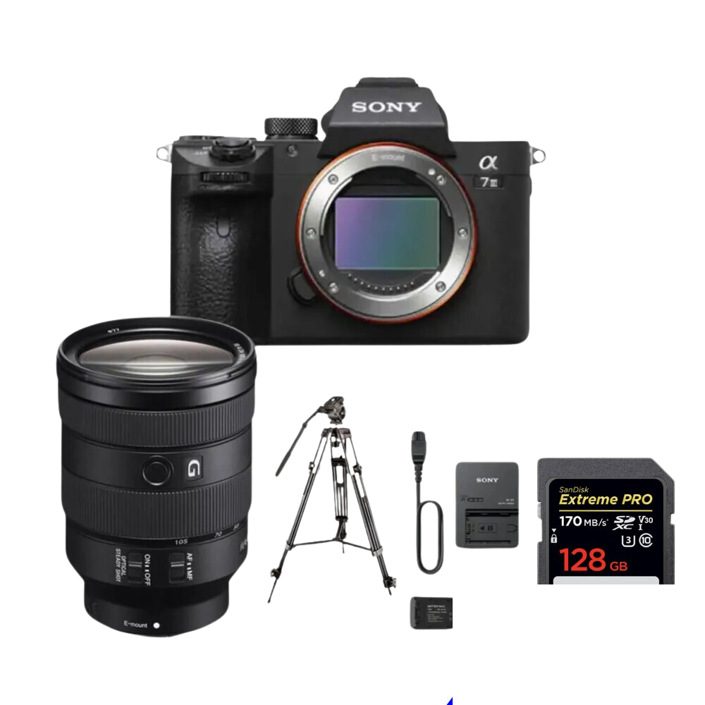 Sony A7iii Camera with 24-105mm f4 Lense with Video Tripod