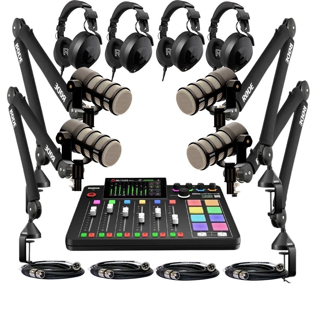 Rent Four Presenter Pod Microphone Podcasting rental package in Sri Lanka - Podcast Packages from Rentitem.lk
