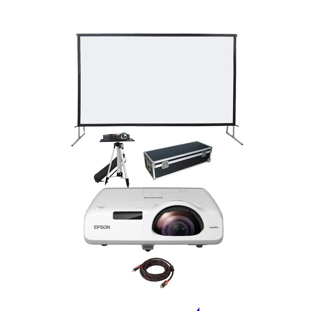 10 Feet Folding Screen Back Projection Projector Setup